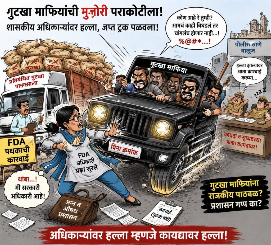 ## NEWS EXPRESS 18 | न्यूज एक्सप्रेस १८ विशेष बातमी पत्र **वेगाने… अचूक… तुमच्यापर्यंत!** FDA च्या महिला अधिकाऱ्याला चिरडण्याचा प्रयत्न; जप्त ट्रक पळवून नेला,प्रशासनाला थेट आव्हान*